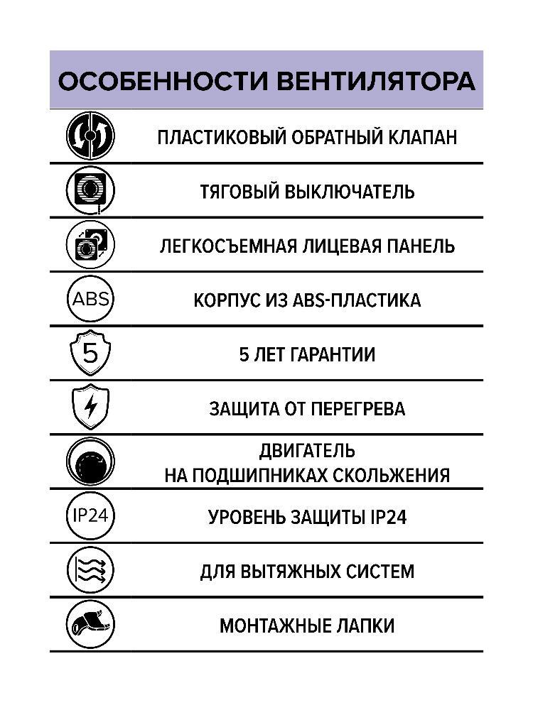 Вентилятор накладной WAVE D120 обр.клапан тяг.выкл. ERA