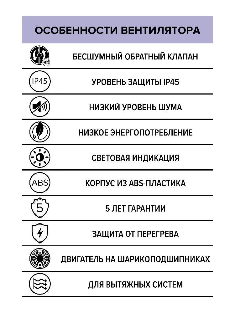 Вентилятор накладной AEON D125 обр.клапан DICITI